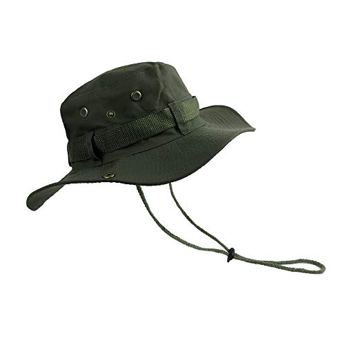 BEISIJIA Wide Brim Fishing Hats Sun UV Protection Outdoor Bucket Hat Windproof Boonie Hat Sun Hat for Men Women Dark Grey (Army Green)