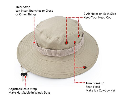 UltraKey Boonie hat, Classic US Combat Army Style Boonie Bush Jungle Hat Sun Cap Cotton 3