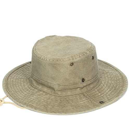 JowTreex Bucket Hats with String Wide Brim Hiking Fishing UV Sun Protection Safari Men Women Boonie Hats (as8, Alpha, one_Size, Khaki, Medium)