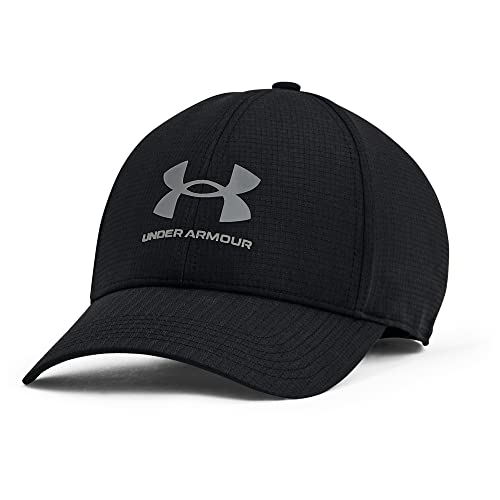 Under Armour Men's Iso-chill Armourvent Fitted Baseball Cap Hat, Black Pitch Gray (001), M/L UK