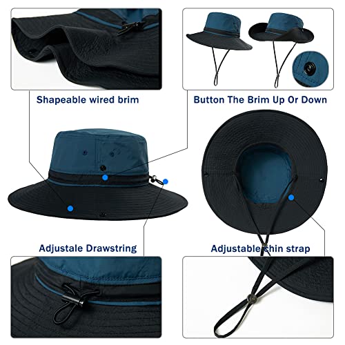 TOP-EX UPF 50 Wide Brim Sun Hats for Men Women - Summer Safari Hat Fishing Hat, Outdoor Sunhat for Hiking Gardening Trekking Travel Green L/XL 60-63CM