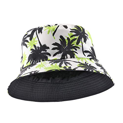 Faletony Unisex Reversible Bucket Hat Print Double-Side-Wear Cotton Sun Hat Fisherman Hat