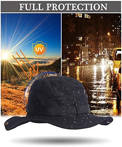HIKEMAN Fishing Hats for Men and Women, Adjustable Chin Strap and Breathable Ventilation Holes，Foldable UV Protection Sun Hats Designed for Summer, Pool,Hiking, Camping, Travel，Beach (Medium, Beige)