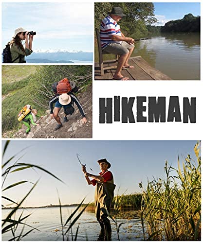 HIKEMAN Fishing Hats for Men and Women, Adjustable Chin Strap and Breathable Ventilation Holes，Foldable UV Protection Sun Hats Designed for Summer, Pool,Hiking, Camping, Travel，Beach (Medium, Beige)