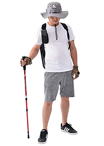 HIKEMAN Fishing Hats for Men and Women, Adjustable Chin Strap and Breathable Ventilation Holes，Foldable UV Protection Sun Hats Designed for Summer, Pool,Hiking, Camping, Travel，Beach (Medium, Beige)