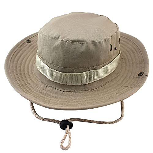 SunTrader Unisex Bucket Hat Hunting Fishing Outdoor Cap Wide Brim Sun Camo (KHAKI)
