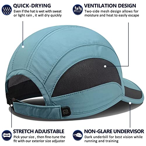 GADIEMKENSD Running Cap Mens Cooling Hats Summer Sun Hat Dri Fit Workout Hat Hiking Accessories for Golf Hiking Outdoor Camping Gym Tennis Travel Cycling Horse Fishing Walking Caps (Sky Blue, M)
