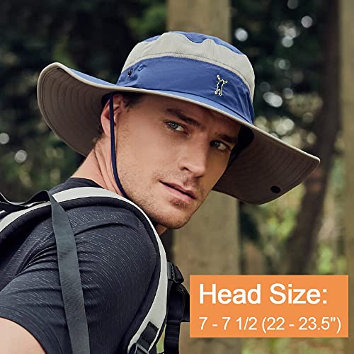 Sun Hat with UV Protection Wide Brim Boonie Hat for Hiking Fishing Safari Gift Light Grey