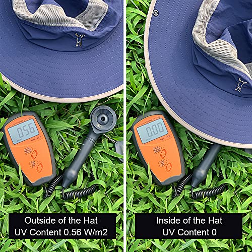 Sun Hat with UV Protection Wide Brim Boonie Hat for Hiking Fishing Safari Gift Light Grey