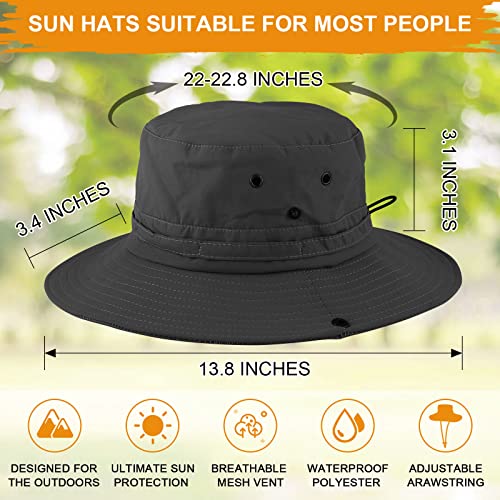 UNIPRIMEBBQ Fishing hat Wide Brim Sun Protection Hat with Breathable Safari hat and Fisherman hat Hiking Hats Boonie Hats for Man Gray