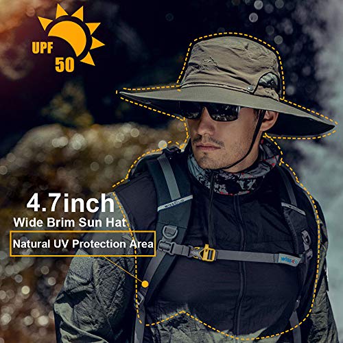 Cooltto Sun Hats for Men/Women with UPF 50+ UV Protection, Wide Brim Waterproof Breathable for Cycling, Fishing, Hiking, Golf, Climbing, Safari, Boating, Gardening and Other Outdoor Sports Army Green
