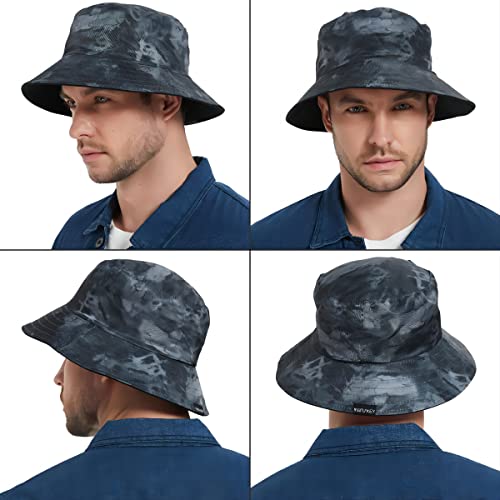 EINSKEY Reversible Camo Bucket Hat, Unisex UPF 50+ Cotton Sun Hat for Outdoor Beach Travel Golf Safari Fishing Travelling Hiking
