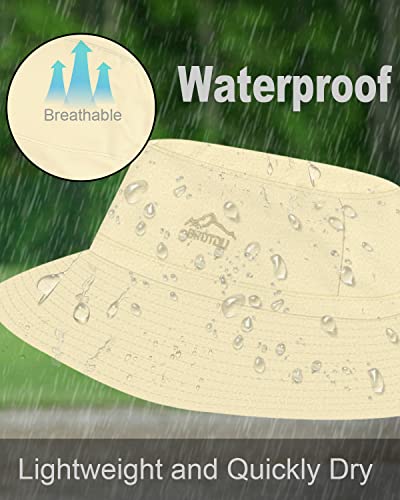 BROTOU UPF 50 Foldable Unisex Wide Brim Sun Hats, Breathable UV Protection Summer Hat, Waterproof Fishing Hiking Walking Hat for Men & Women (Khaki)