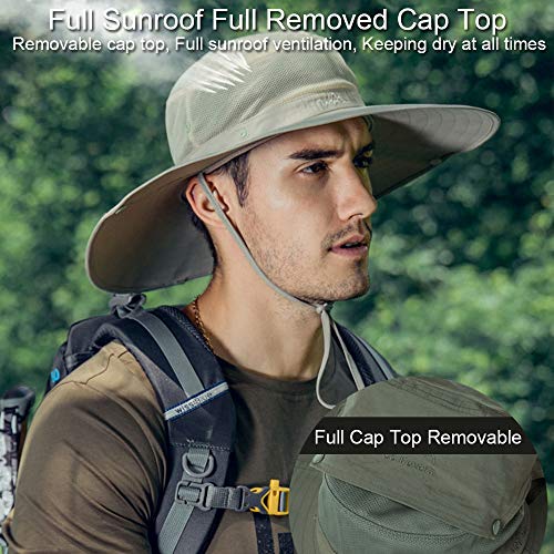 Cooltto Sun Hats for Men/Women with UPF 50+ UV Protection, Wide Brim Waterproof Breathable for Cycling, Fishing, Hiking, Golf, Climbing, Safari, Boating, Gardening and Other Outdoor Sports Army Green