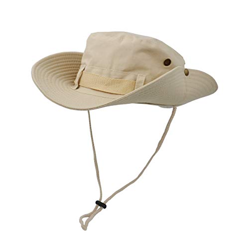 Boonie  Hat, Outdoor Wide Brim Sun Protect Hat, Double Layer Classic US Combat Army Style Bush Jungle Sun Cap for Fishing Hunting Camping Khaki