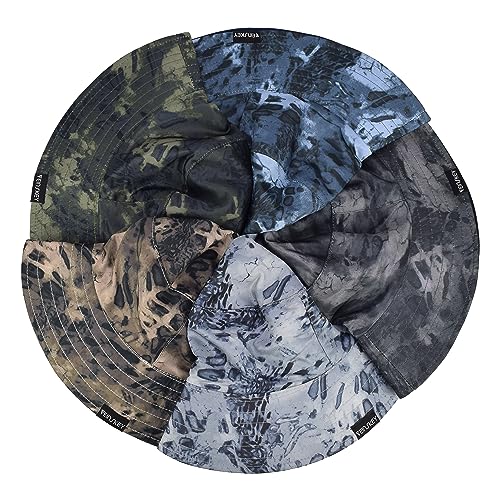 EINSKEY Reversible Camo Bucket Hat, Unisex UPF 50+ Cotton Sun Hat for Outdoor Beach Travel Golf Safari Fishing Travelling Hiking