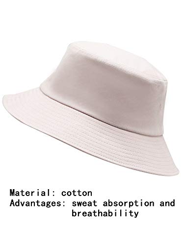 Cotiny 3 Pack Cotton Bucket Hat Summer Sun Hat UPF 50 UV Protection Sun Cap Fisherman Fishing Cap for Unisex Women Men Outdoor Sport Hiking Camping Traveling (Color Set 6)
