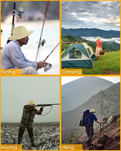 BROTOU UPF 50 Foldable Unisex Wide Brim Sun Hats, Breathable UV Protection Summer Hat, Waterproof Fishing Hiking Walking Hat for Men & Women (Khaki)