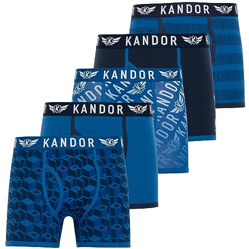 Kandor mens boxers – boxer shorts for men multipack of 5 comfortable stretch cotton men’s underwear trunks, colourful & black underpants, multi pack man briefs LINGO (L,LINGO Pack B)