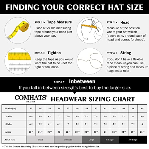 Comhats UPF 50 Cotton Safari Fedora Aussie Hat Men, Womens UV Protection Sun Hat for Fishing Hiking Walking, Summer Bush Hat, Wide Brim Travel Adventurer Hat, Beige White L
