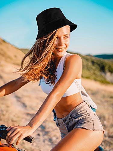 Cotiny 3 Pack Cotton Bucket Hat Summer Sun Hat UPF 50 UV Protection Sun Cap Fisherman Fishing Cap for Unisex Women Men Outdoor Sport Hiking Camping Traveling (Color Set 6)