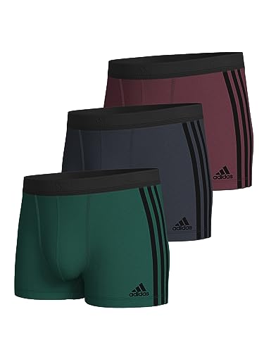 adidas Men's Active Flex Cotton 3 Stripes Trunk (3PK) Underwear, Multicolor, XL
