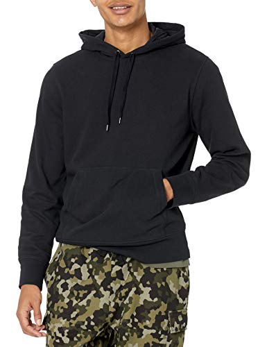 Amazon Essentials Men's Lightweight French Terry Hooded Sweatshirt, Black, L