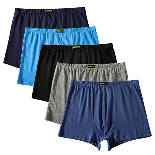 TRISTIN 5 Pack Men's Boxer Shorts Underwear,Plus Size Cotton Boxer Brief, Classic Loose Fit Soft Stretchy Trunks with Pouch, UK S-4XL