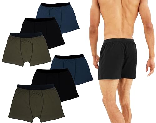 Bahob® Pack Of 6 Mens Boxers with Elastic Waist Shorts Underpants Trunks For Mens Soft Comfortable Mens Underwear S-3XL (MPB-159-A, Small)