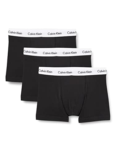 Calvin Klein - Mens Underwear , Briefs , Trunks - Signature Waistband Elastic - 3 Pack - Black - M