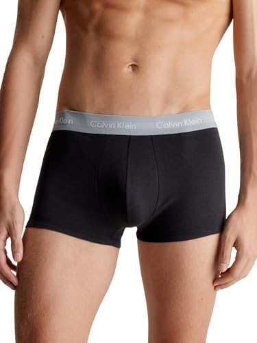 Calvin Klein Men's Low Rise Trunk 3pk 0000u2664g Boxers,B- Gry Htr, Chesapeake Bay, Jwl Wbs,M