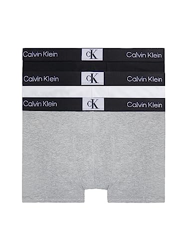 Calvin Klein Men's Trunk 3pk Trunk, Black, White, Grey Heather, M