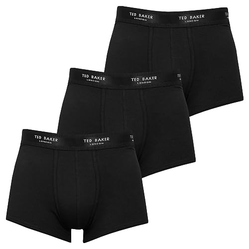 Ted Baker Mens 3-Pack Cotton Trunk Boxer Briefs - Black - L