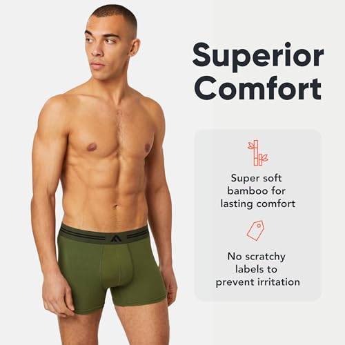 FM London Men's Super Soft Bamboo Boxer Shorts (5-Pack)