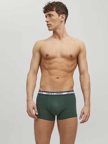 JACK & JONES Jacoliver Trunks 5 Pack Dark Grey Melan/Sea Moss - Medium