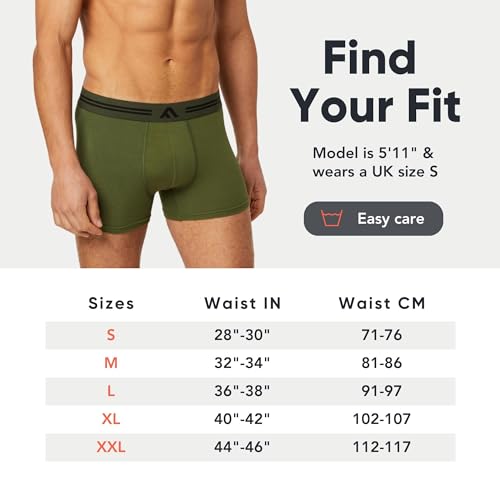 FM London Men's Super Soft Bamboo Boxer Shorts (5-Pack)