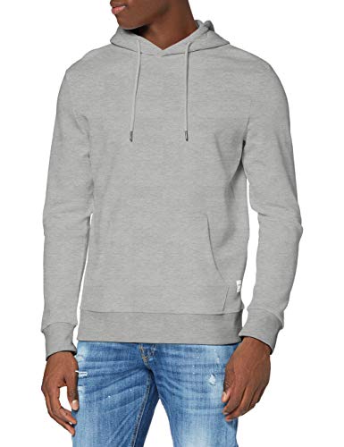 Jack and Jones Mens Jjebasic Sweat OTH Hoodie Light Grey M