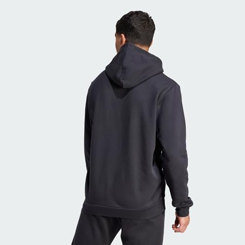 adidas Mens Essentials Fleece Hoodie,XL Black/White