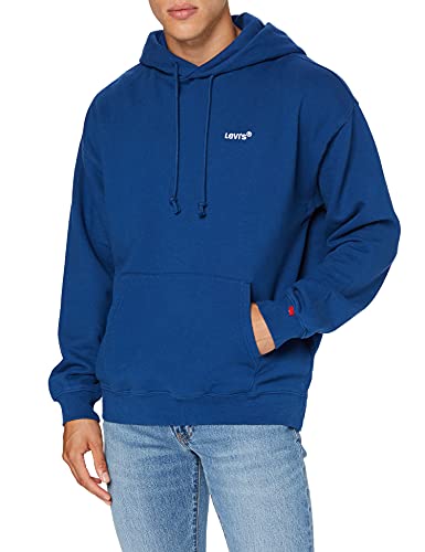 Levi's Men's Red Tab Sweats Hoodie Sweatshirt Navy Peony (Blue) XL -