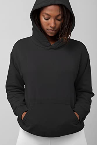 Martes Clothing | Mens Plain long sleeve Hoodie Fleece Pull-Over | Soft and comfy Adult Top Sweatshirt Hoodies | Work and longe wear | Non-zip Up | Uni-Sex | 80% Cotton 20% Polyester (Black) (1, XL)