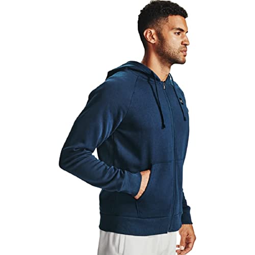 Under Armour Men RIVAL FLEECE FZ HOODIE, Men’s running hoodie with loose fit, comfortable and warm hooded jumper for men