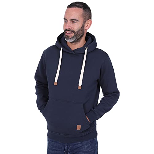 Blu Apparel Mens OH Overhead Pullover Fleece Hoodie OH Hoody Hooded Sweatshirt Grey Black (Medium, Navy)