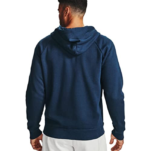 Under Armour Men RIVAL FLEECE FZ HOODIE, Men’s running hoodie with loose fit, comfortable and warm hooded jumper for men