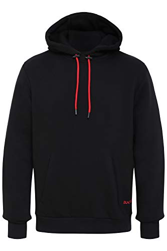 Sundried Men's Black Pullover Hoodie For Sports Fashion Best For Winter Long Thick Sweatshirt (Large, Black)