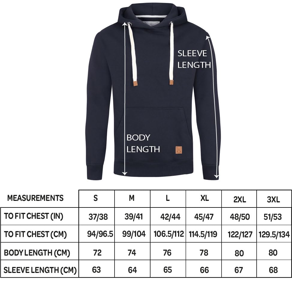 Blu Apparel Mens OH Overhead Pullover Fleece Hoodie OH Hoody Hooded Sweatshirt Grey Black (Medium, Navy)