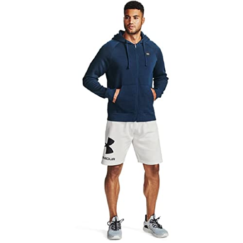 Under Armour Men RIVAL FLEECE FZ HOODIE, Men’s running hoodie with loose fit, comfortable and warm hooded jumper for men