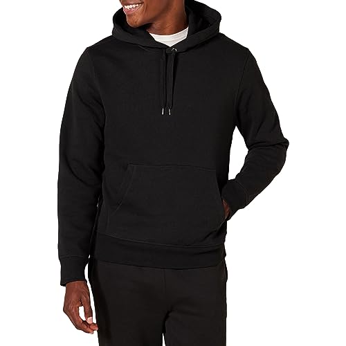 Amazon Essentials Men's Hooded Fleece Sweatshirt (Available in Big & Tall), Black Heather, XL