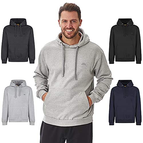 Iron Mountain Mens Soft Fleece Pullover Hooded Hoodie, Reclaimed Yarn Eco Friendly Top, Light Grey Marl, 4X-Large