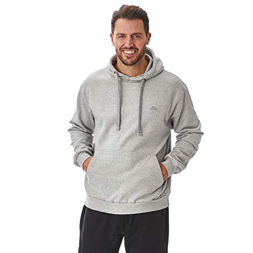 Iron Mountain Mens Soft Fleece Pullover Hooded Hoodie, Reclaimed Yarn Eco Friendly Top, Light Grey Marl, 4X-Large