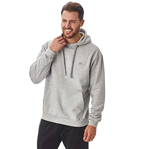 Iron Mountain Mens Soft Fleece Pullover Hooded Hoodie, Reclaimed Yarn Eco Friendly Top, Light Grey Marl, 4X-Large
